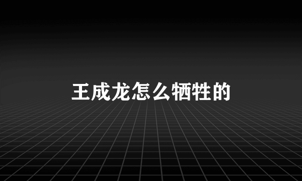 王成龙怎么牺牲的