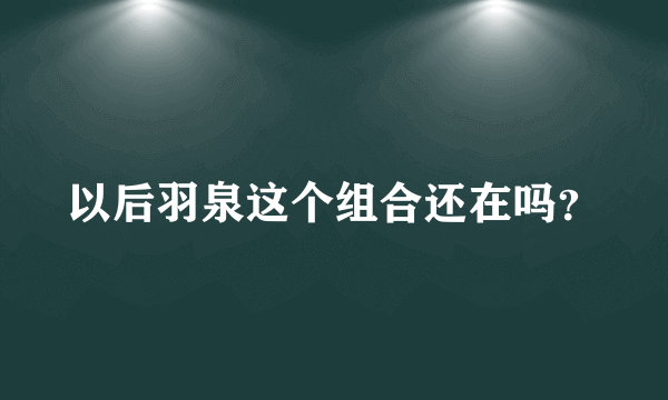 以后羽泉这个组合还在吗？