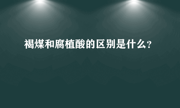 褐煤和腐植酸的区别是什么？