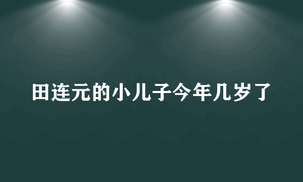 田连元的小儿子今年几岁了