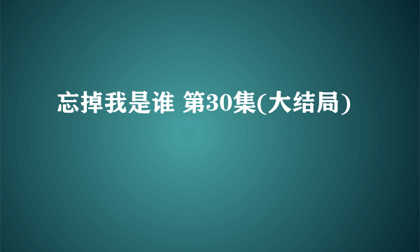 忘掉我是谁 第30集(大结局)