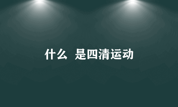 什么  是四清运动