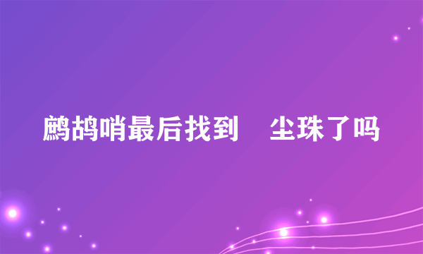 鹧鸪哨最后找到雮尘珠了吗