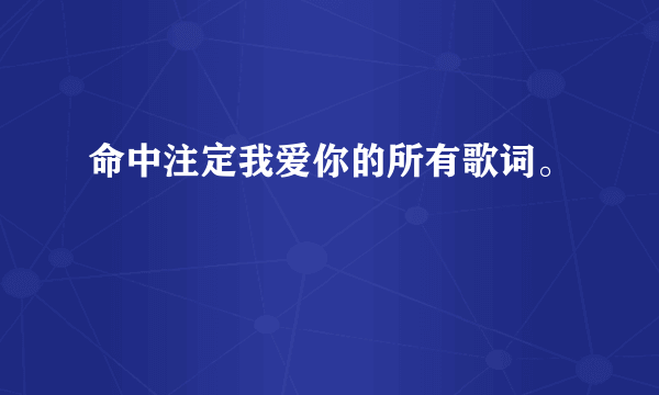 命中注定我爱你的所有歌词。