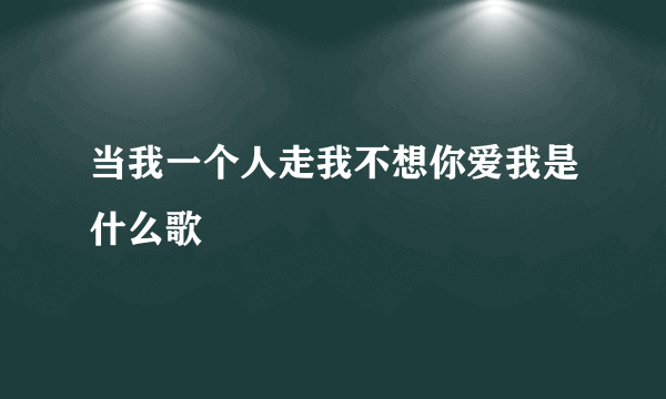 当我一个人走我不想你爱我是什么歌