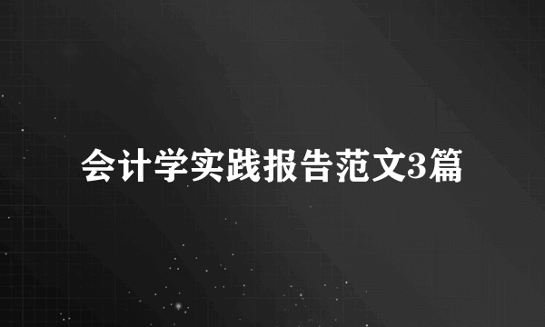 会计学实践报告范文3篇