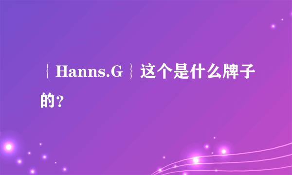 ｛Hanns.G｝这个是什么牌子的？