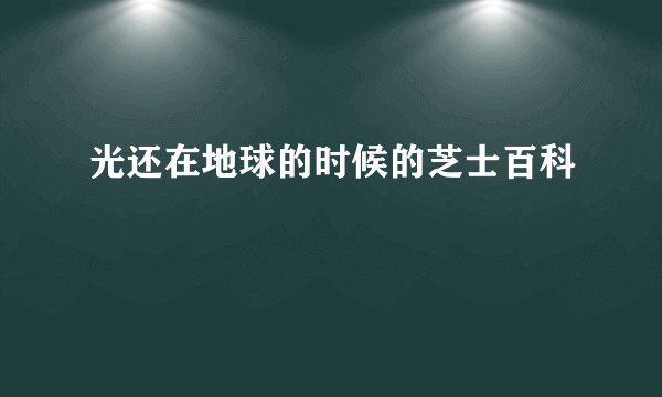 光还在地球的时候的芝士百科