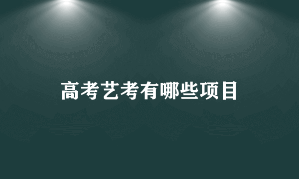 高考艺考有哪些项目