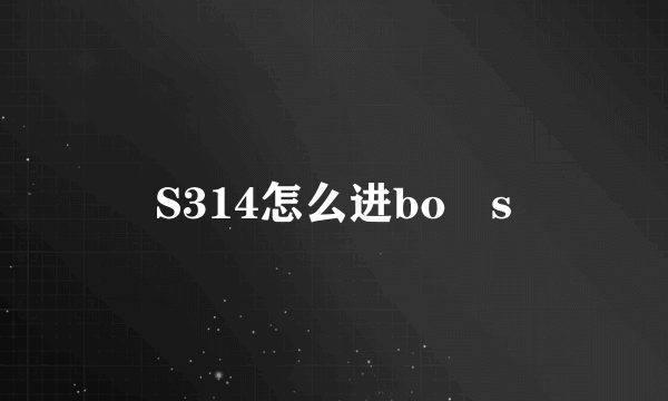 S314怎么进bo s