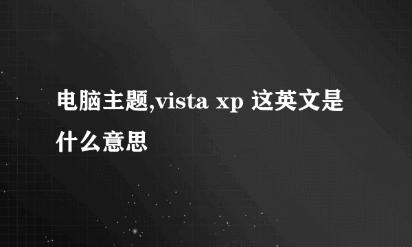 电脑主题,vista xp 这英文是什么意思