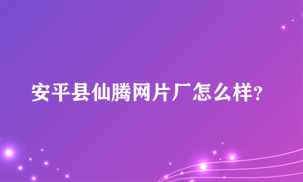 安平县仙腾网片厂怎么样？