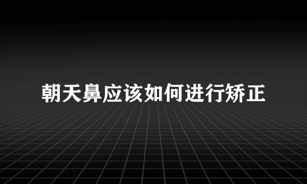 朝天鼻应该如何进行矫正