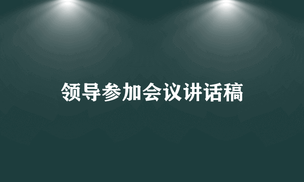 领导参加会议讲话稿