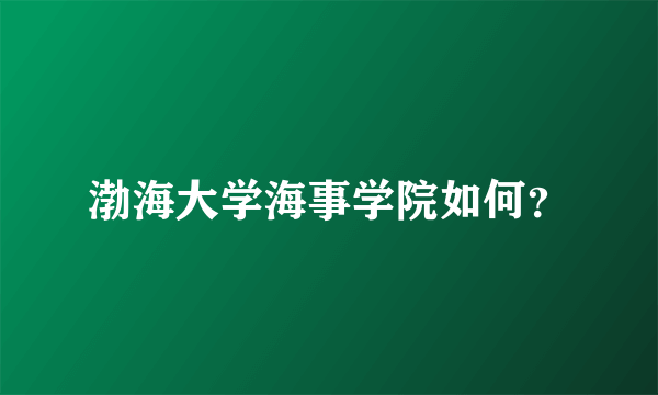 渤海大学海事学院如何？