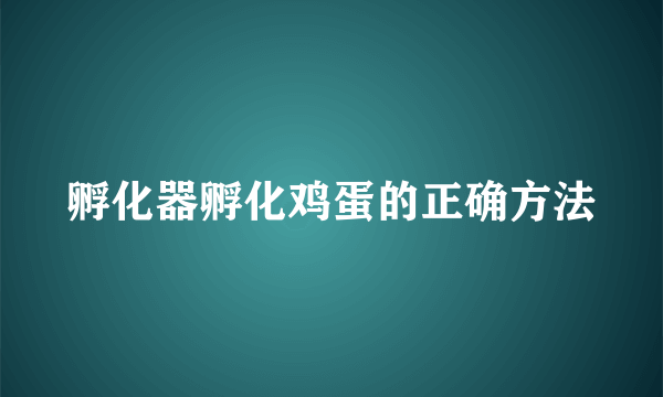 孵化器孵化鸡蛋的正确方法