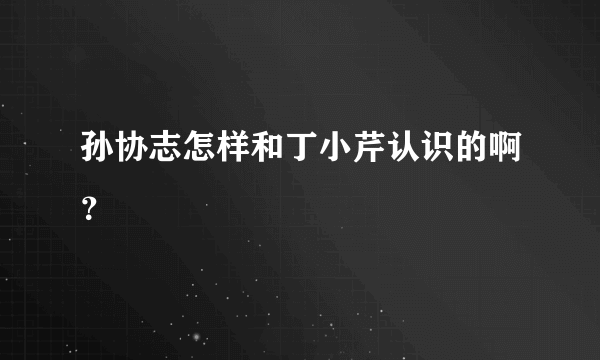 孙协志怎样和丁小芹认识的啊？