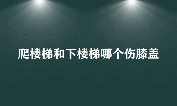 爬楼梯和下楼梯哪个伤膝盖