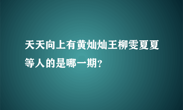 天天向上有黄灿灿王柳雯夏夏等人的是哪一期？