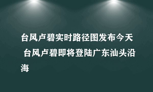 台风卢碧实时路径图发布今天 台风卢碧即将登陆广东汕头沿海