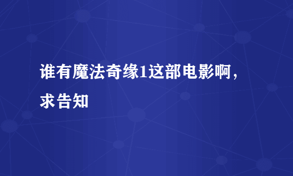 谁有魔法奇缘1这部电影啊，求告知