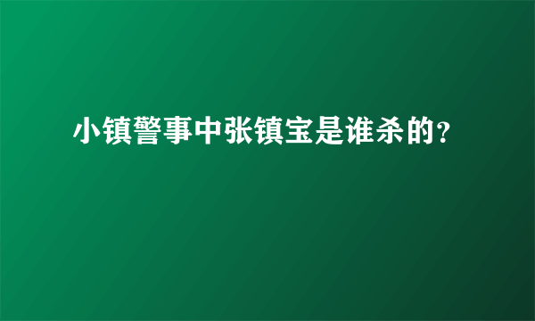 小镇警事中张镇宝是谁杀的？