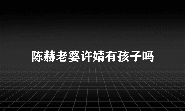 陈赫老婆许婧有孩子吗