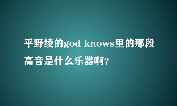 平野绫的god knows里的那段高音是什么乐器啊？