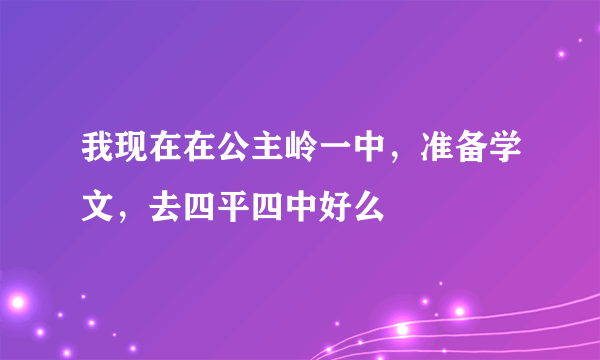 我现在在公主岭一中，准备学文，去四平四中好么