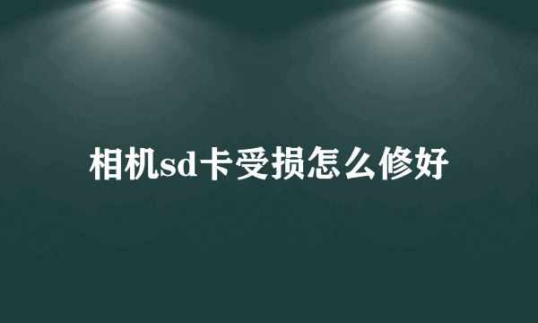 相机sd卡受损怎么修好