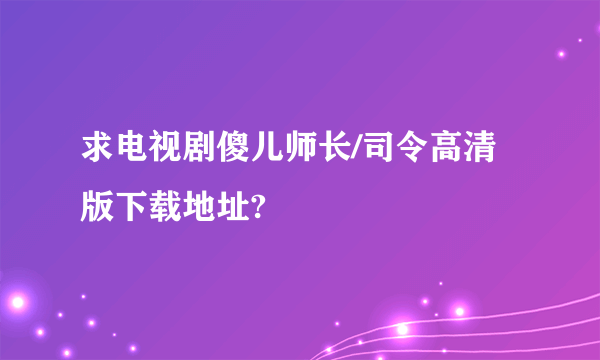 求电视剧傻儿师长/司令高清版下载地址?