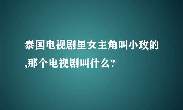 泰国电视剧里女主角叫小玫的,那个电视剧叫什么?