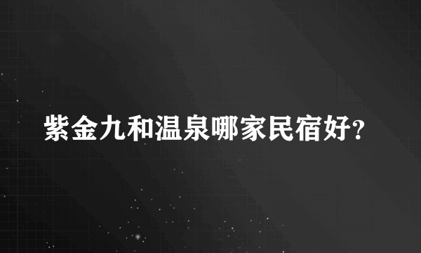 紫金九和温泉哪家民宿好？