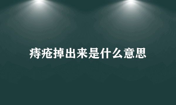 痔疮掉出来是什么意思