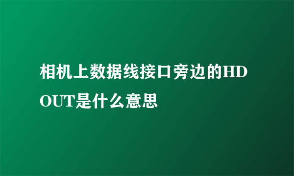 相机上数据线接口旁边的HDOUT是什么意思