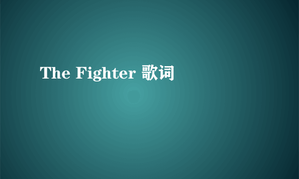 The Fighter 歌词