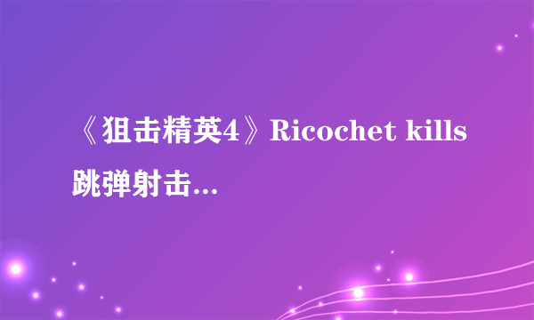 《狙击精英4》Ricochet kills跳弹射击是什么意思？