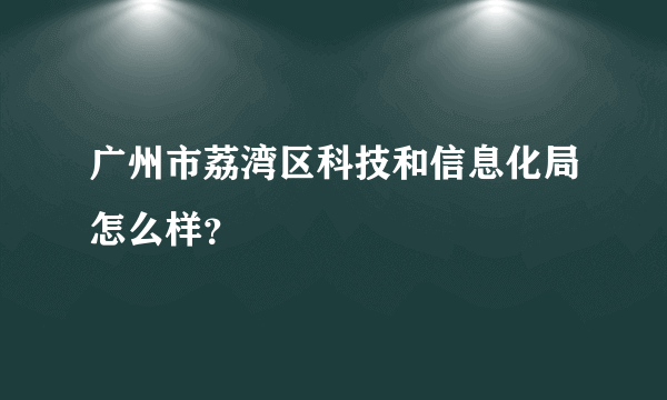 广州市荔湾区科技和信息化局怎么样？