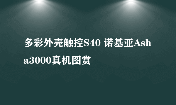 多彩外壳触控S40 诺基亚Asha3000真机图赏