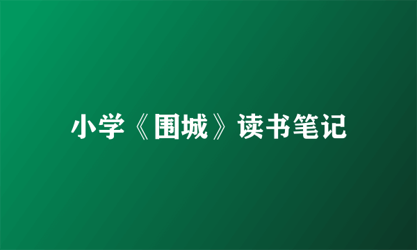 小学《围城》读书笔记