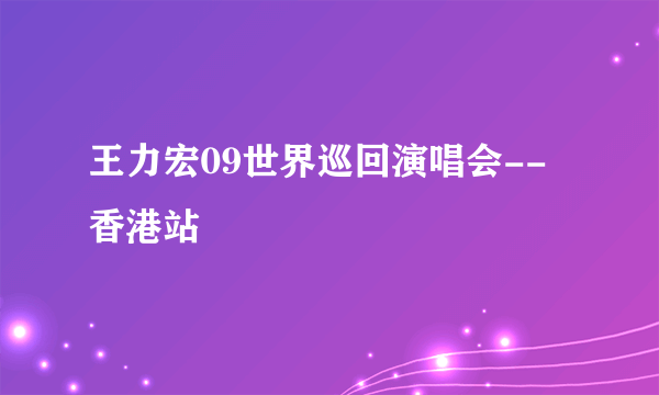 王力宏09世界巡回演唱会--香港站