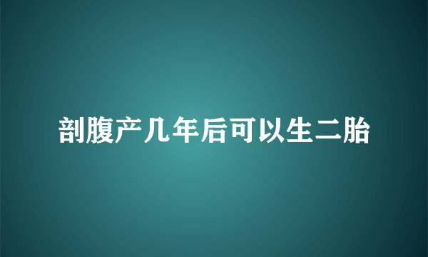 剖腹产几年后可以生二胎