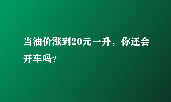 当油价涨到20元一升，你还会开车吗？