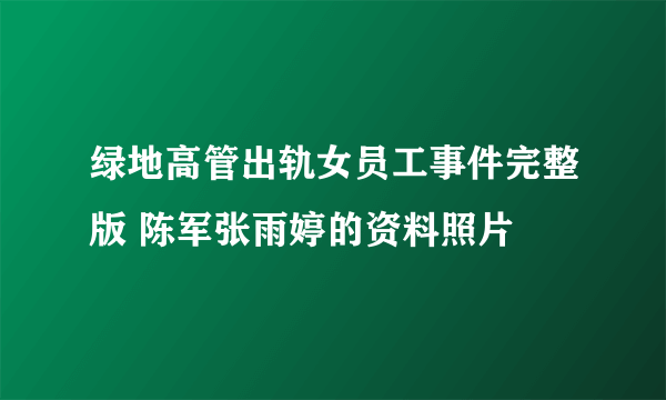 绿地高管出轨女员工事件完整版 陈军张雨婷的资料照片