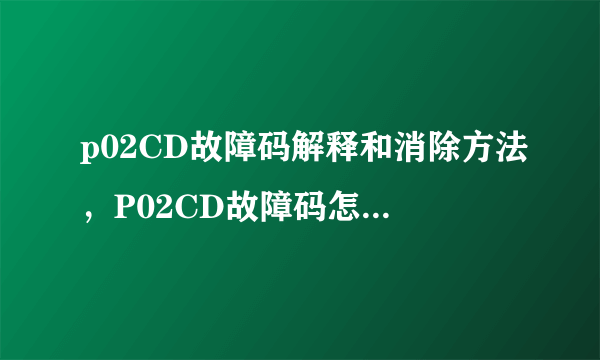 p02CD故障码解释和消除方法，P02CD故障码怎么解决？