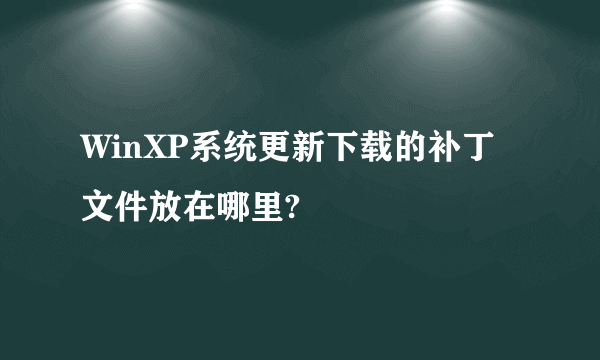 WinXP系统更新下载的补丁文件放在哪里?