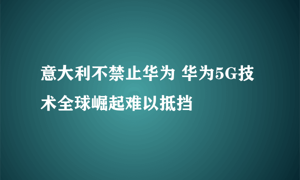 意大利不禁止华为 华为5G技术全球崛起难以抵挡