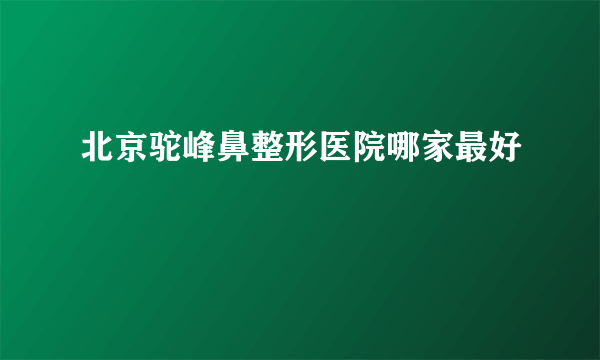 北京驼峰鼻整形医院哪家最好