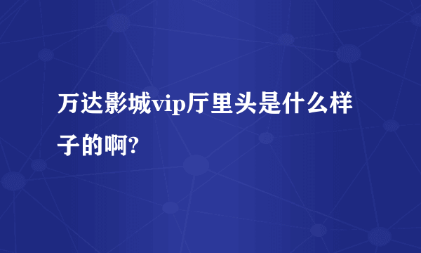 万达影城vip厅里头是什么样子的啊?