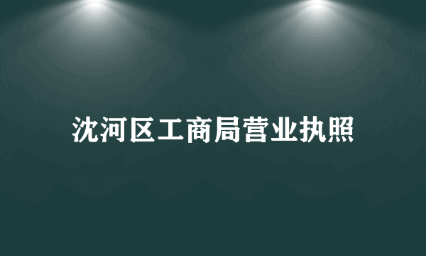 沈河区工商局营业执照